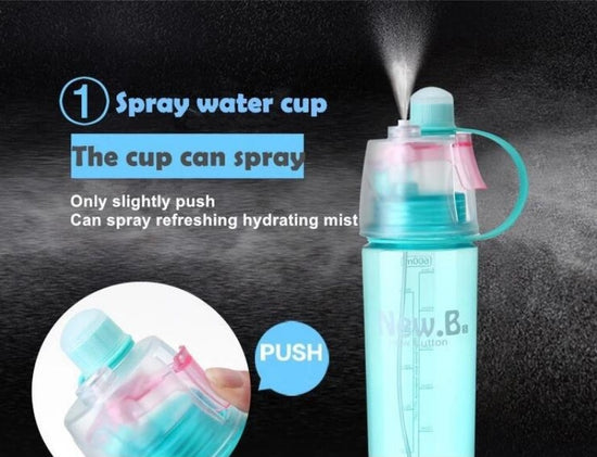 Mist Spray Sports Bottle with Cooling Sprayer