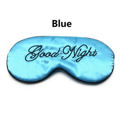 Silky Blackout Eye Mask with Good Night Embroidery