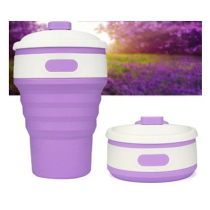 Collapsible Silicone Travel Cup with Leakproof Lid