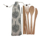 Eco Bamboo Travel Cutlery Set with Canvas Pouch and Straw Brush