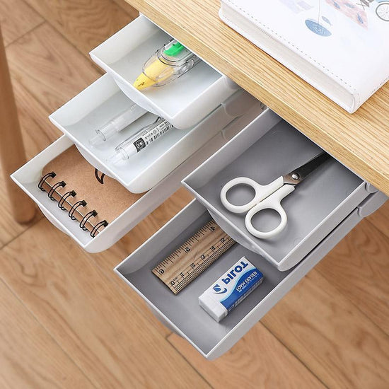 Under‑Desk Hidden Drawer Organizer
