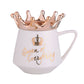 Crown Ceramic Mug with Hidden Logo and Wooden Lid