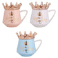 Crown Ceramic Mug with Hidden Logo and Wooden Lid