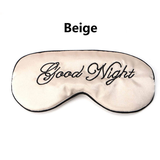 Silky Blackout Eye Mask with Good Night Embroidery