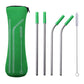 Reusable 304 Stainless Steel Straw Set with Cleaning Brush and Travel Pouch