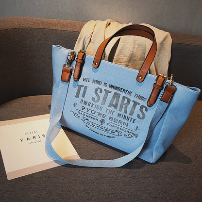 Oversized Canvas Messenger Tote bag